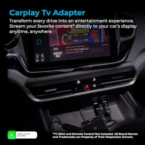CarPlay TV Adapter - Convert Any Wired CarPlay to Wireless CarPlay - Plug in a TV Stick to Stream Netflix, YouTube, and More Right from Your car’s infotainment Screen