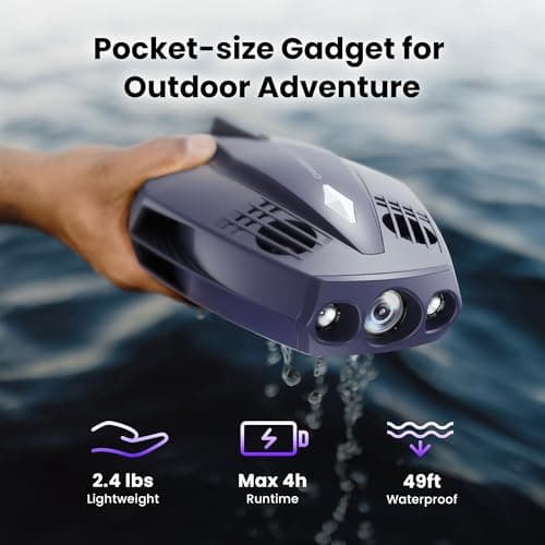 Chasing Dory Underwater Drone - Palm-Sized 1080p Full HD Underwater Drone with Camera for Real Time Viewing, APP Remote Control Purple (Lightpurple)