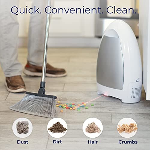 EyeVac Home Touchless Vacuum Automatic Dustpan - Great for Sweeping Pet Hair Food Dirt Kitchen - Ultra Fast & Powerful, No More Bending Down, Bagless, Corded, Automatic Sensors, 1000 Watt (White)