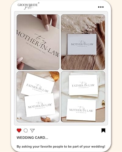 Set of 2 Parents In-Law Wedding Cards, For Bride/Groom's Parents, To My Father/Mother In-Law On Our Special Day B0D3XNR98R