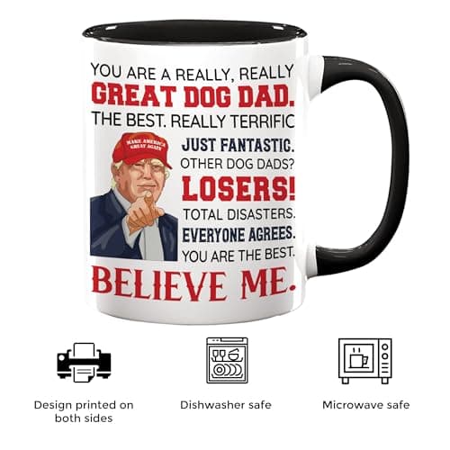 Dog Dad Christmas Gift - Dog Dad Gifts For Men - DogFather Gifts - Pet Lover Owner, Fur Papa Present Idea - Christmas, Birthday, Father's Day Gift for Pet Lovers - Ceramic Mug 11 Oz