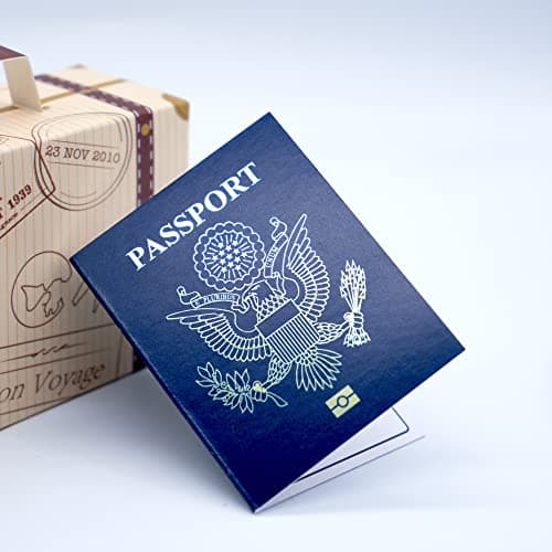 Surprise Mini Suitcase & USA Pretend Passport Reveal Gift: YOU WRITE the Secret Destination, THEY SCRATCH to Reveal! Surprise Vacation Reveal for Birthdays, Anniversaries, Valentines & Family Trips B0C4V64PJF