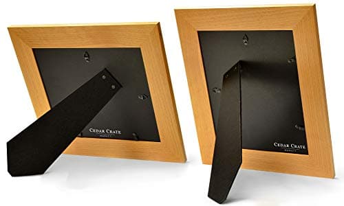 CEDAR CRATE MARKET Grandparent Gifts, Grandparent Picture Frame - Laser Engraved Natural Alder Wood Horizontal Photo Frame, Easel Back, Wall Mount Fits 5x7 Horizontal Portrait Sentimental Gift