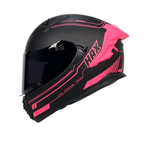 HAX Obsidian Pro Full Face Dual Visor Adult Motorcycle Helmet for Motorbike Street Bike with Pinlock Ready DOT Approved