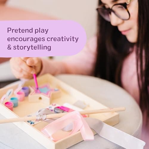 27 Piece Arts & Crafts Activity, Princess Pretend Play, Wooden Star, Paint, Gems, Ribbons, Preschool Toys for Kids, Ages 4+ Melissa & Doug Created by Me Princess Wand Wooden Craft Kit B00S6UZUSS