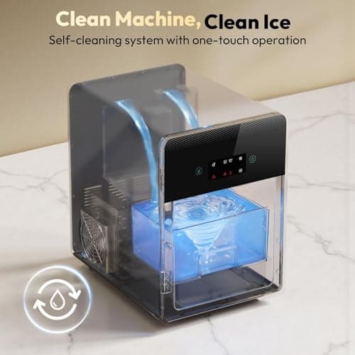 2'' Clear Ice Ball Maker – 4 Ice Spheres in 35min, 144 pcs/Day, Auto&Manual Fill, Fast Round Ice Machine with LCD Touch Panel, Self-Cleaning, Home & Bar Maker for Whiskey Bourborn Gift