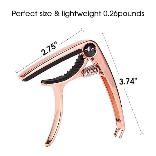 ENO MUSIC Professional Acoustic and Electric Guitars Capo for 6 String Guitar and Mandolin, RedCopper