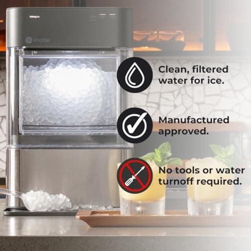 GE Profile Opal Carbon Replacement Water Filter for Opal Nugget Ice Maker | Cleans and Filters Water for Fresh Ice | Replace Every 3 Months for Best Results | Easy Install | Pack of 1