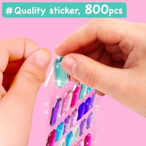 Mermaid crafts and gem art for kids ages 3-8; gem sticker kit with 8 ocean projects; no glue, screen-free birthday gift EZCRA Mermaid Gem Sticker Kit for Kids - 800 Stickers, 8 Underwater Themes B0GFMN37ZV