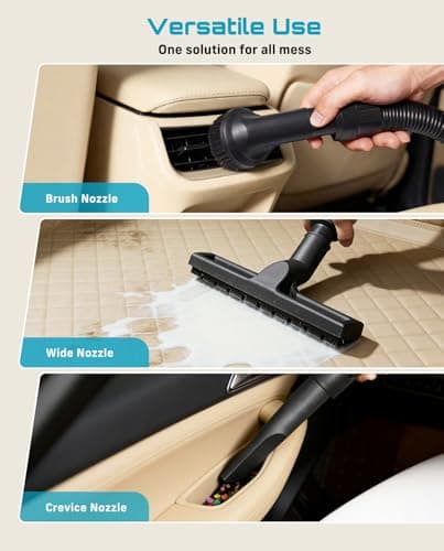 Seesii Garage Vacuum Wall Mounted Shop Vac, 6.6 Gallon 5.5 Peak HP Shop Vacuum Wet and Dry with 30Ft Flexible Hose, Attachments, Storage Bag, Cartridge Filter Ideal for Garage, Car, Workshop, Home