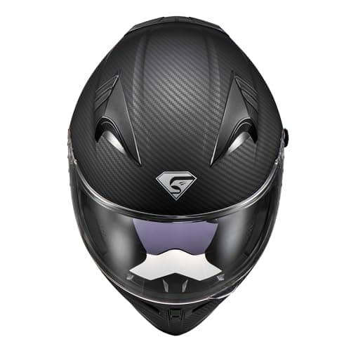 KYPARA Full Face Motorcycle Helmet with Internal Tinted Visor & DOT Approved for Moped ATV Cruiser Scooter (Matt Black, Large)
