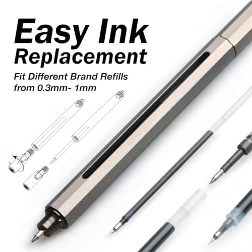 C Mini, Durable Aluminum Alloy EDC Pen, Compatible with 100+ Refills - Ballpoint, Rollerball, Gel. Auto-Adjusting Refillable Pen, Best Writing and Sketching Gift for Men and Women - Orange