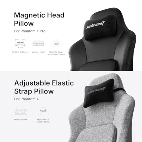 Anda Seat Phantom 4 Black Fabric Gaming Chairs for Adults - Large Wide Seat Gamer Chair with Dynamic Lumbar Support, Comfortable Ergonomic Video Game Seats with Headrest - 2D Armrests