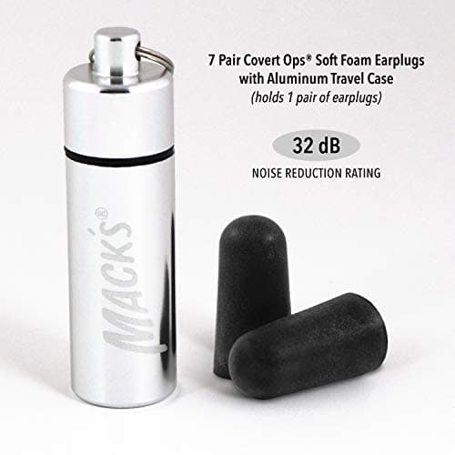 Mack's Covert Ops Soft Foam Shooting Ear Plugs, 7 Pair Plus Travel Case - 32 dB High NRR, 37dB SNR - Comfortable Earplugs for Hunting, Tactical, Target, Skeet and Trap Shooting