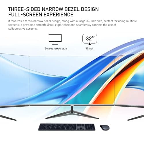 Gawfolk 32 Inch 4K UHD Computer Monitor, Ultra-Clear (3840×2160p) Screen, 100% sRGB,178° Viewing Angle, Display Port、HDMI, Compatible with Wall mounting 100 * 100MM - Black