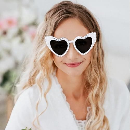 Etercycle Heart Sunglasses, Bride to Be Gifts Bachelorette Party Bride Sunglasses, Cute Glasses for Women Bachelorette Party
