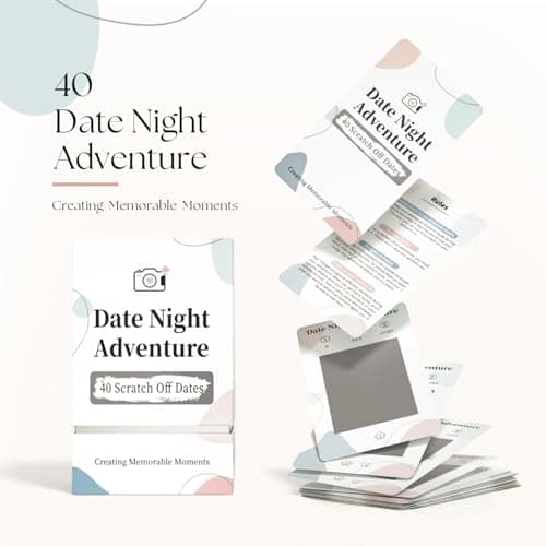 40 Date Ideas Card Games for Couples Date Night - Unique Date Deck Scratch Off Cards, Couples Gifts for Boyfriend Girlfriend, Romantic Wedding Anniversaries Newlywed Gifts for Him Husband Wife Bride