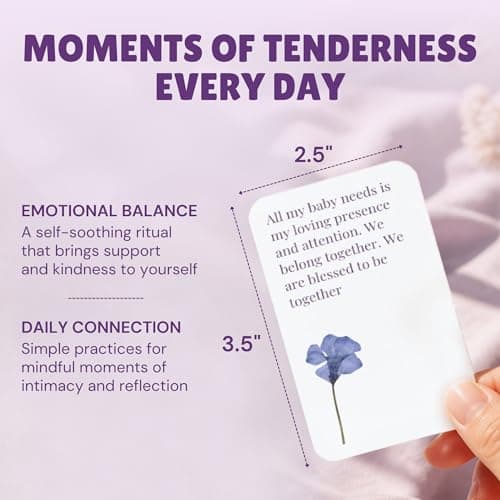 55 New Mom Affirmation Cards – Daily Positive Affirmations for Postpartum Essentials & Pregnancy Must Haves – Thoughtful Gifts for New Moms After Birth – Compact Size, Premium Card Stock & Stand