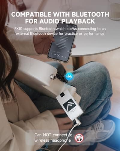 FLAMMA Guitar Headphone Amp Portable with 28 Drum Grooves 14 Built-in Effects 14 Amplifier Models 5 Tone Colors Support Bluetooth USB Audio Recording and Playback OTG Function Home Practice