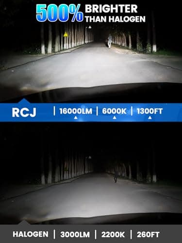 RCJ 9005 9006 Bulbs Combo, 600% Brightness 9005/HB3 High 9006/HB4 Low Dual Beam Bulbs, 6000K Cool White, Plug and Play, IP67 Waterproof, Pack of 4