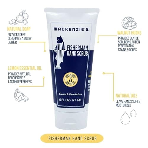 MacKenzie's Fisherman Hand Scrub - Holiday Gifts for Men - Holiday Gifts for Fisherman - Holiday Gifts for Cooks - Holiday Gifts for Gardeners - Stocking Stuffer for Men - Cleansing & Deodorizing