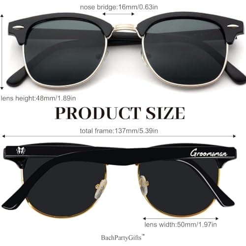 Groomsmen Sunglasses for Men - Wedding Sunglasses for Groomsman Proposal Gifts, Bachelor Party Favors B0C5XBL753