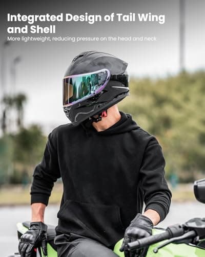 Motorcycle Helmets for Adult Men Women, Full Face Lightweight Street Bike Racing DOT Helmet with Extra Clear Visor Model AU-T801