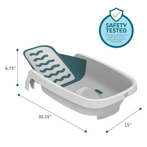 The First Years 4-in-1 Reclining Baby Bathtub – Grows-with-Baby Adjustable Bath Seat – Multi-Position Backrest for Newborn, Infant & Toddler Use – Ages 0–24 Months