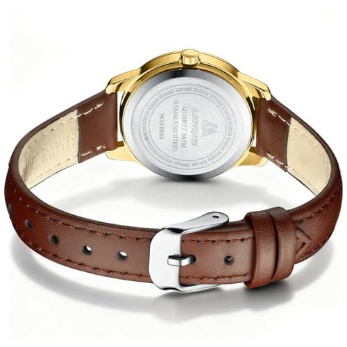 LN LENQIN Ladies Watches Analog Quartz Watch for Women Waterproof Women's Wrist Watches Easy Reader Womens Watch with Leather Strap