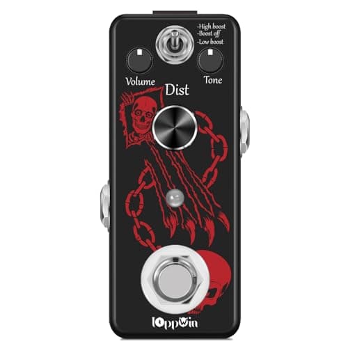 IOppWin HOLY WAR Heavy Metal Distortion Pedal - 3 Mode (Lo/Hi Boost) True Bypass, Mini Metal Casing, Guitar Effects Pedal