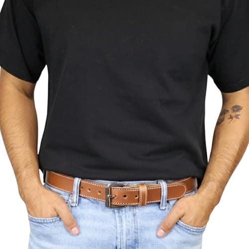 Daltech Force Roughcut® - Concealed Carry CCW Natural Leather Gun Belt 15-17 oz Full Grain Leather Belt
