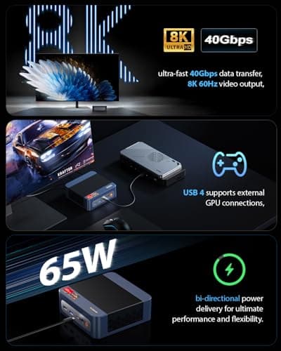 BOSGAME P3 MIX Mini PC, Mini Desktop Computer with AMD Ryzen 5 7640HS (up to 5.0 GHz), 16GB DDR5, 512GB PCIe SSD, 4K Triple Display, USB 4.0, Dual 2.5G LAN & Wi-Fi 6E & BT5.2, for Home, Office, Gaming