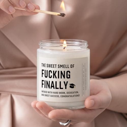 Shqiueos Funny Graduation Gifts for Her Him, Graduation Candle for Women Men Lavender Scented 7 Oz, 2025 Graduations Gifts for Masters Degree, College, High School, PhD Grad Gift for Nurse Law School