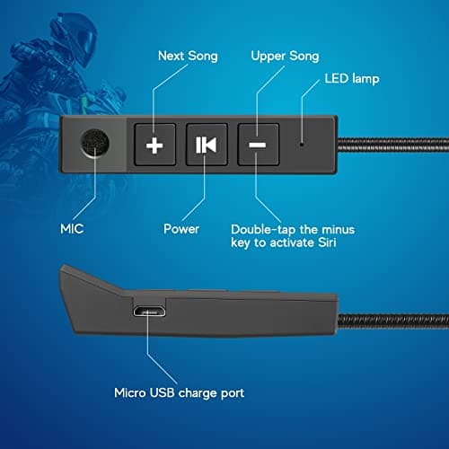 MAXTO Motorcycle Helmet Bluetooth Headset Outdoor Hands-Free Speaker Bluetooth 5.3 EDR Wireless Motorcycle Headset Automatic anwser High Sound Quality Headphone(Earpiece Thickness: 0.55 in)