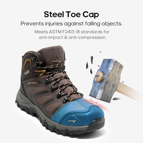 NORTIV 8 Men's Waterproof Steel Toe Work Boots