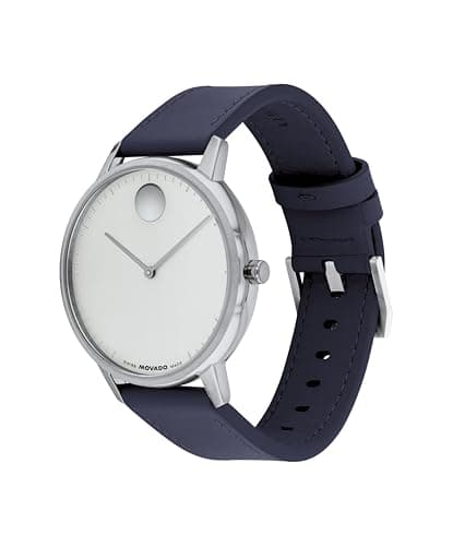 Movado Face Collection - Swiss Quartz Watch with 2H Movement, Leather Strap - Water Resistant 3ATM - Luxury Fashion Timepiece - Gift for Him and Her - 39mm