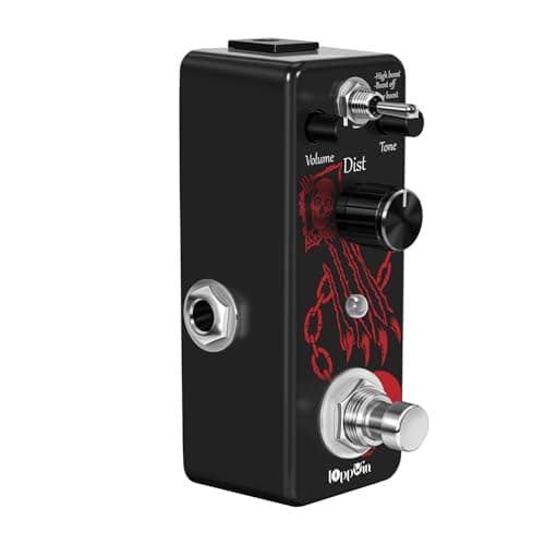 IOppWin HOLY WAR Heavy Metal Distortion Pedal - 3 Mode (Lo/Hi Boost) True Bypass, Mini Metal Casing, Guitar Effects Pedal