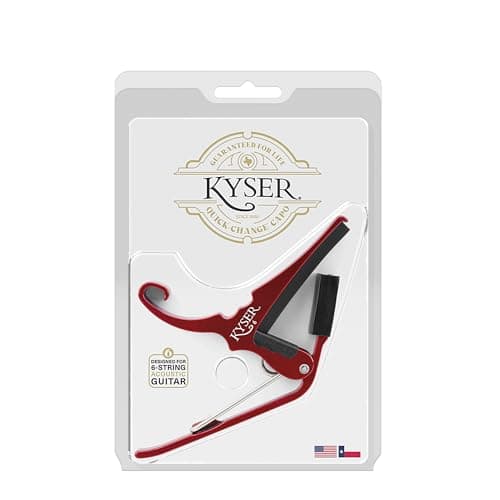 Kyser Quick-Change Guitar Capo for 6-string acoustic guitars, Ruby Red, KG6RA