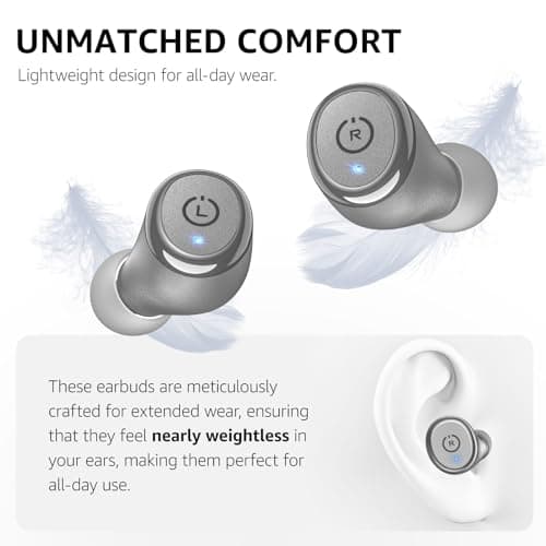 TOZO T10 Wireless Earbuds Bluetooth 5.3 Headphones, App Customize EQ, Ergonomic Design, 55H Playtime, Wireless Charging Case, IPX8 Waterproof Sound in-Ear Headset, New Version