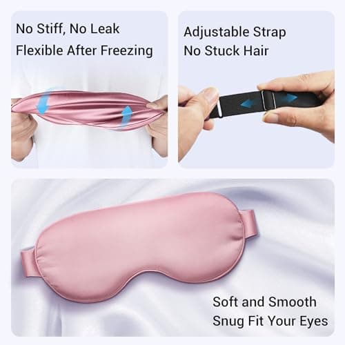 Self Care Gift for Women, Cooling Eye Mask for Puffy Eyes, Tired Eyes, Headache Relief and Migraine Comfort, Reusable Gel Cold Compress for Soothing Eye Care, Relaxing Gifts for Women Pink B0CXP9WFT2