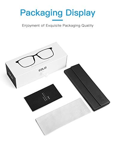 CNLO Blue Light Blocking Glasses,Computer Glasses,Anti Eyestrain, Lightweight Frame Eyeglasses,Men/Women… (Crystal)