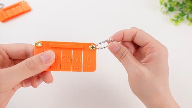 2 Pcs Plastic Click Pocket Money Brailler Braille Label Maker Braille Gifts for The Blind and Visually Impaired Traveling Shopping