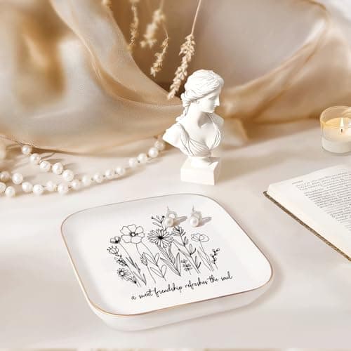 Christmas Gifts - A Sweet Friendship Refreshes The Soul - JewelryTray, Friendship Gifts for Women, Bible Verse Jewelry Dish, Christian Gifts Jewelry Dish, Best Friend Birthday Gifts for Women
