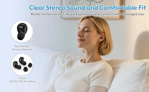 Invisible Mini Sleep Earbuds Wireless Bluetooth, Ultra-Light Comfort Fit Sleep Headphones for Side Sleepers, Unique Tumbler Portable Charging Case, Soft In-Ear Ear Plugs for Sleeping Small Ears Gym