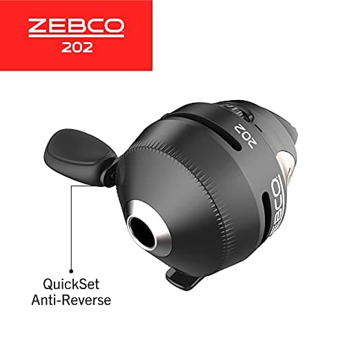 Zebco 202 Spincast Fishing Reel, Right-Hand Retrieve, Durable All-Metal Gears, Stainless Steel Pick-up Pin, Pre-Spooled with 10-Pound Zebco Fishing Line,