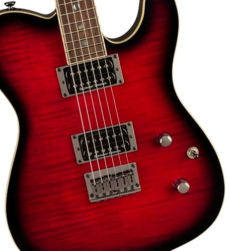 Fender Custom Telecaster FMT HH Electric Guitar, Features Seymour Duncan '59/Pearly Gates Humbuckers with Coil Tap, with 2-Year Warranty, Black Cherry Burst
