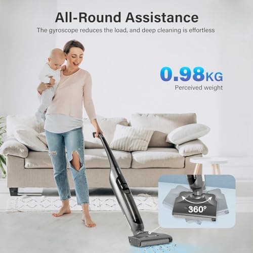 Xcity Cordless Wet Dry Vacuum Cleaner & Mop Combo - Self-Cleaning, Aromatherapy, 50Mins Runtime - Stick Vacuum for Pet Hair, Hardwood Floor, Carpet