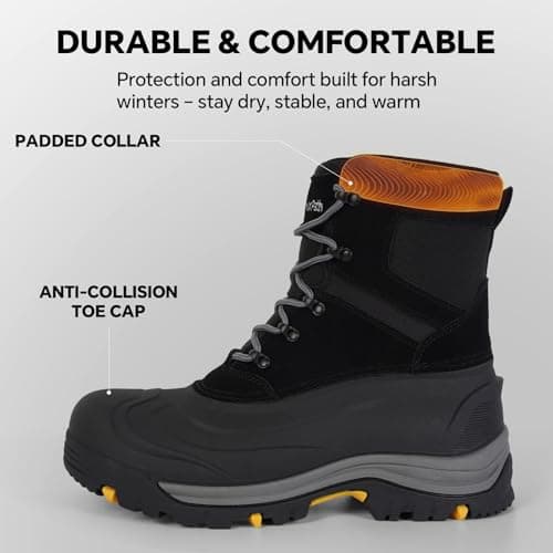Nextpath Men's Snow Boots Winter Boots For Men Waterproof Insulated Winter Work Boots For Men 8 Inch Snow Hiking Boots