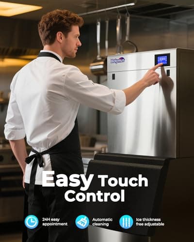 22" Commercial Nugget Ice Maker Machine 420LBS/24H with 350LBS Storage Bin, Nugget Ice Style, Air Cooled Powerfull Compressor, Industrial Nugget Ice Machine for Business