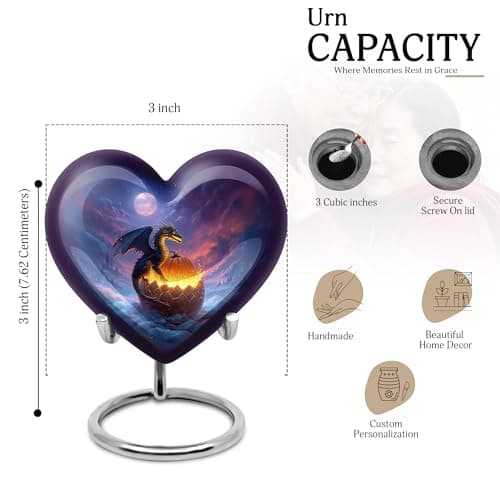 Dragon Mini Cremation Urns for Human Ashes Adult Mother - Small Halloween Burial Memorial Funeral Urns for Adult Ashes Men - Keepsake Blue Funeral Urn for Burial - 3 Inch B0FHKQ2W7Q